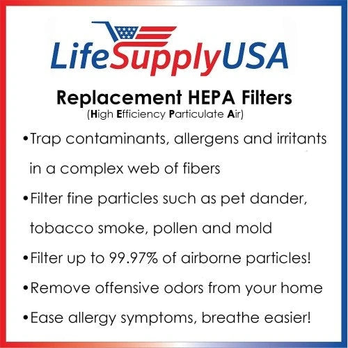 LifeSupplyUSA Paquete de 3 Filtros HEPA de Repuesto Compatibles con Envion AllergyPro Allergy Pro AP450 AP 450