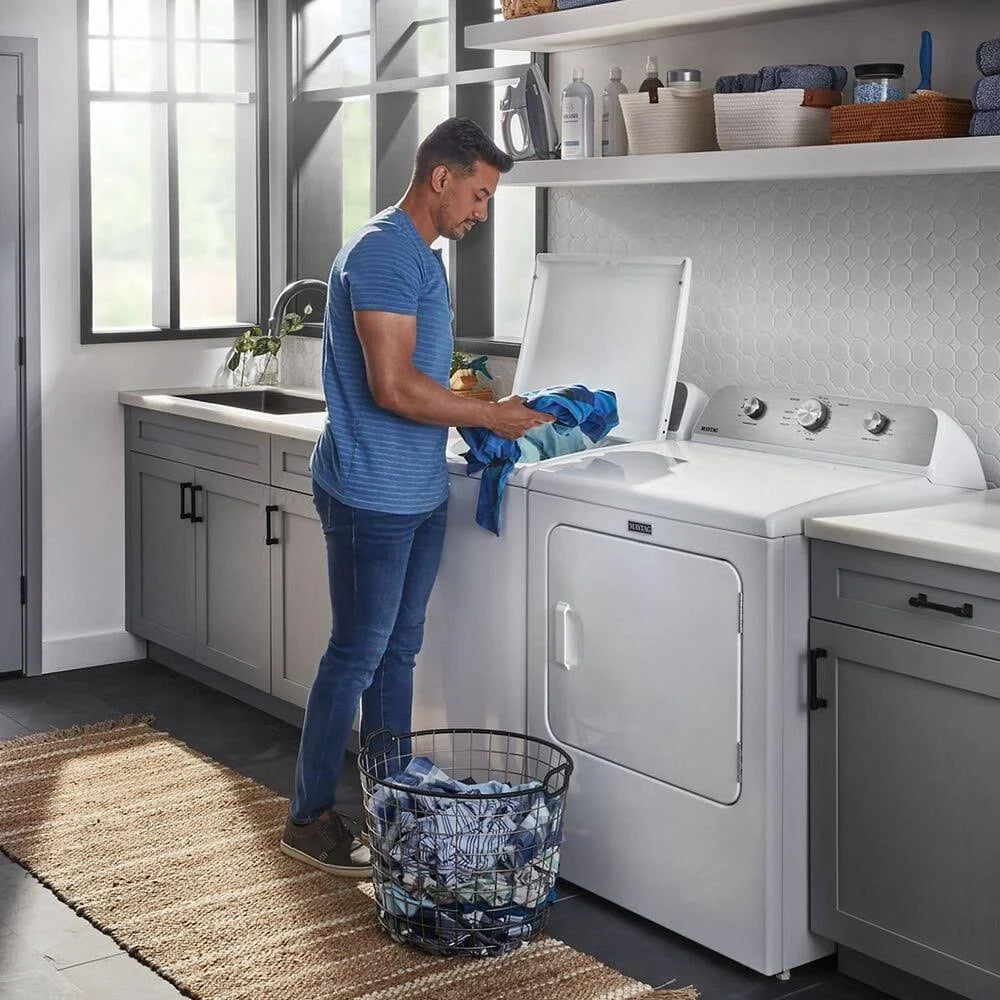 2025 Maytag – Secadora Eléctrica de 7.0 pies³ con Función Antiencrespamiento – Blanca