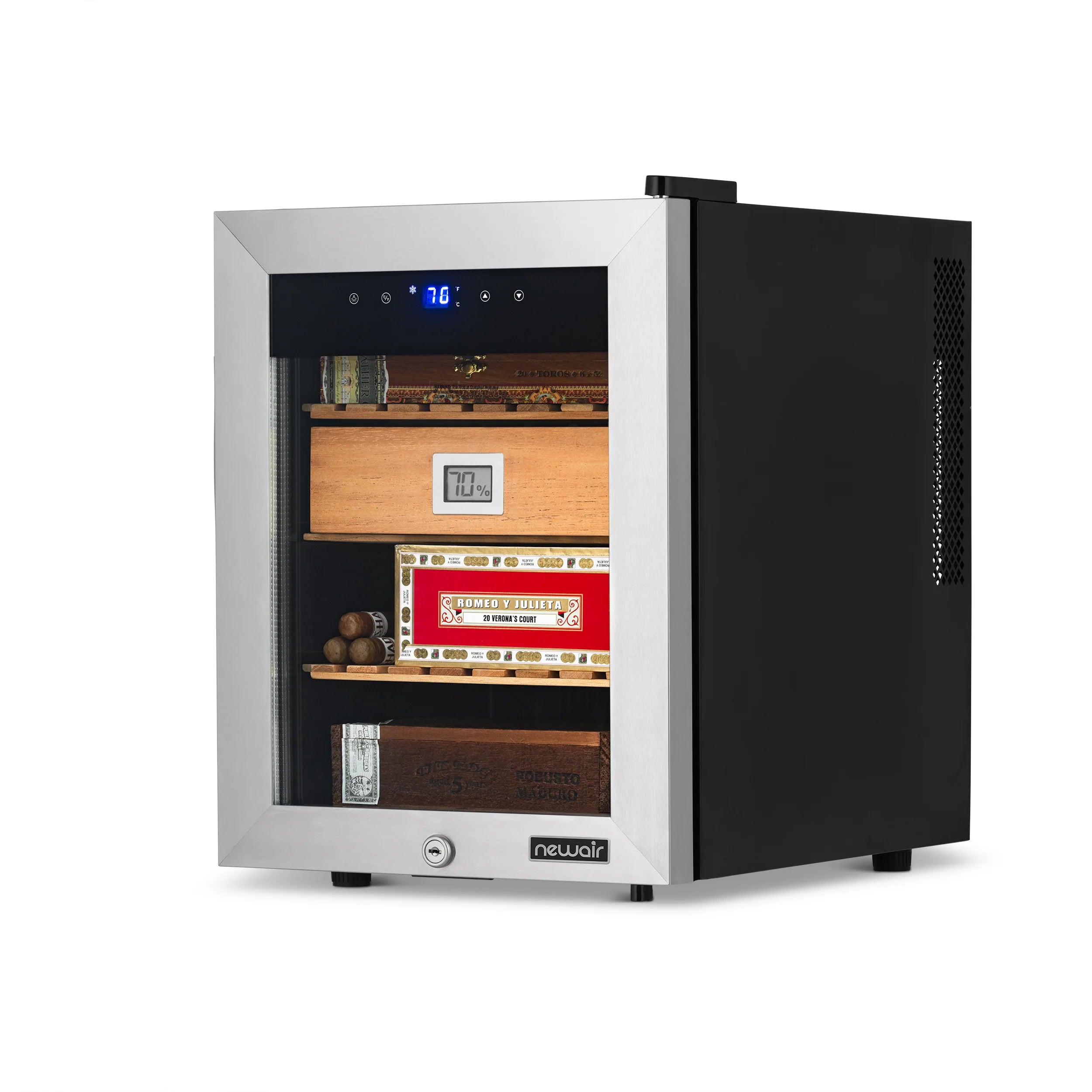 2025 Humidor eléctrico para puros Newair® con Opti-Temp™, capacidad para 250 puros