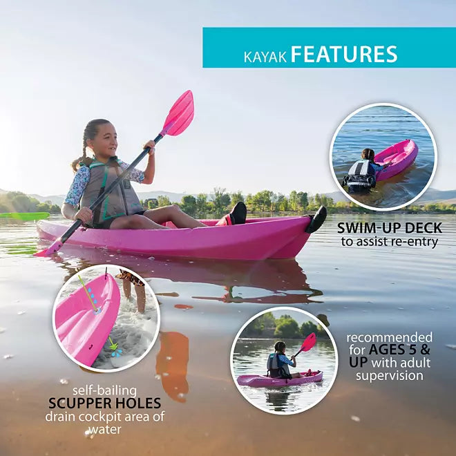 2025 Lifetime Wave Kayak Juvenil 6' con Remo Incluido