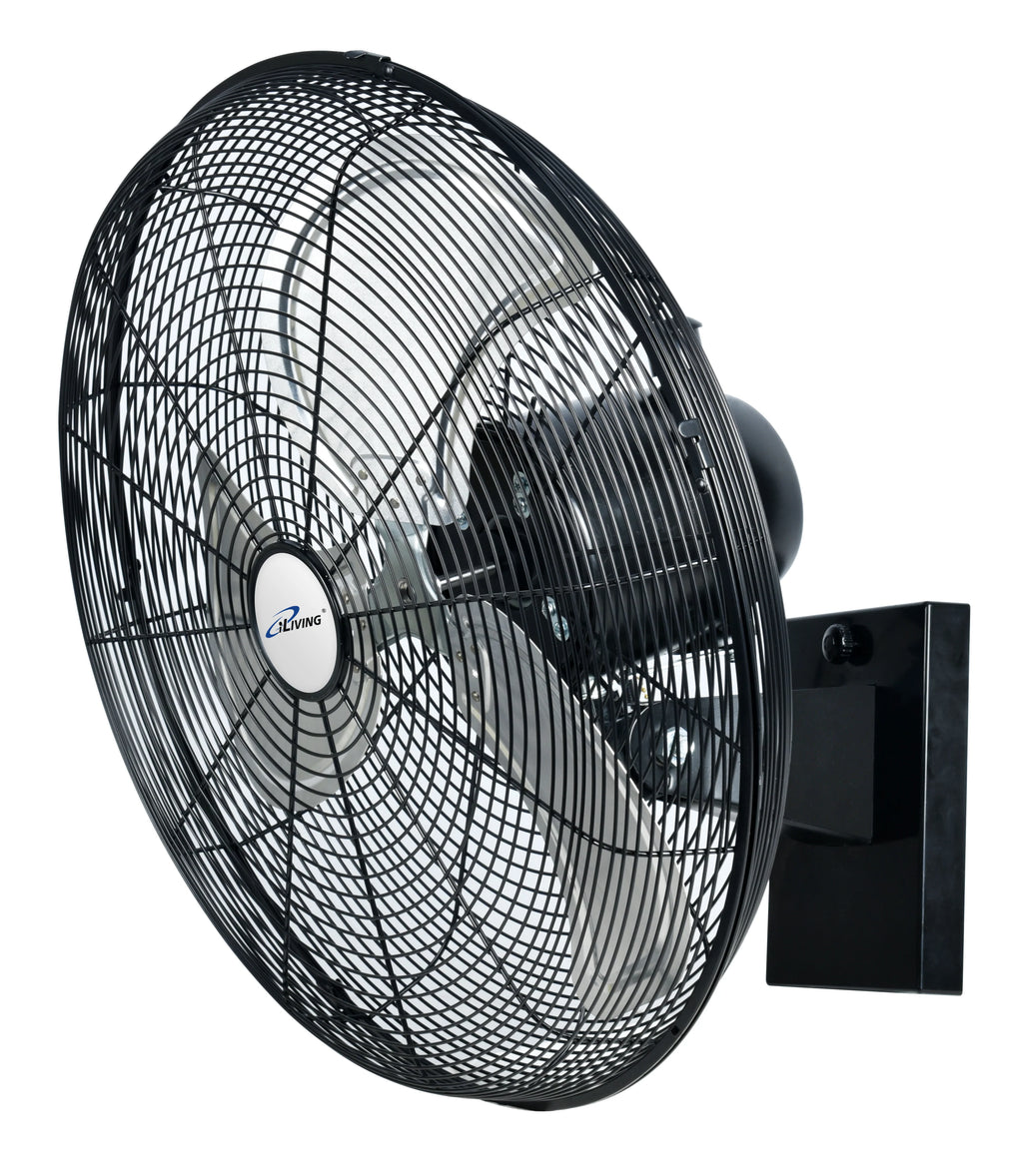 2025 Ventilador mural oscilante de alta velocidad iLiving de 18" para exterior, 4150 CFM, motor resistente a condiciones extremas, velocidad variable, ideal para taller, garaje, veranda, uso comercial e industrial, 18 pulgadas, color negro
