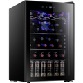 Antarctic Star Enfriador de Vino para 36 Botellas / Refrigerador de Bebidas, Mini Bodega, Refrigerador para Cerveza y Refrescos, Operación Silenciosa con Compresor, Temperatura Ajustable, Independiente, Color Negro, 4.4 pies cúbicos