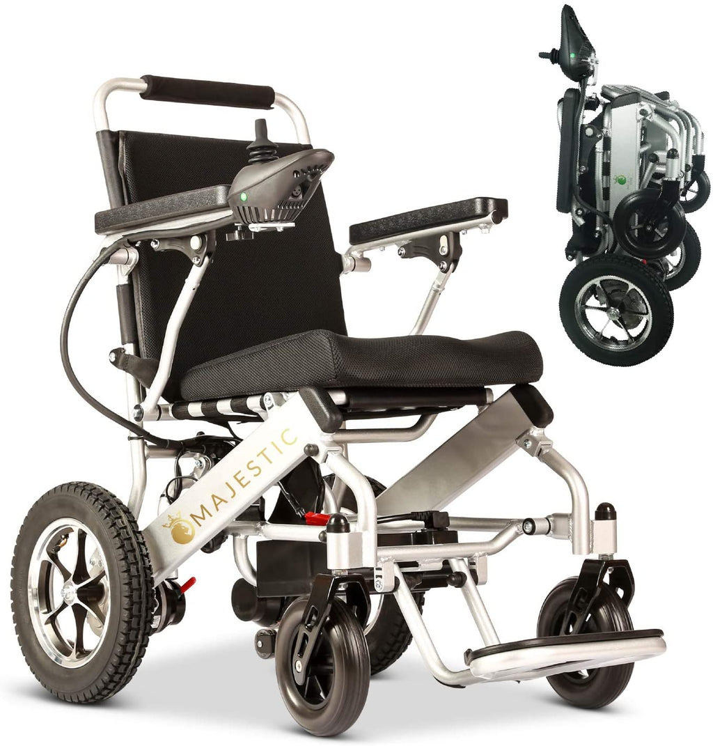 2025 Nueva Silla de Ruedas Eléctrica Plegable Ultra Ligera, Silla de Ruedas Eléctrica, Aprobada por la FDA y Permitida para Viajes Aéreos, Resistente, Motorizada, Portátil, Power (Ancho de Asiento de 17.5")