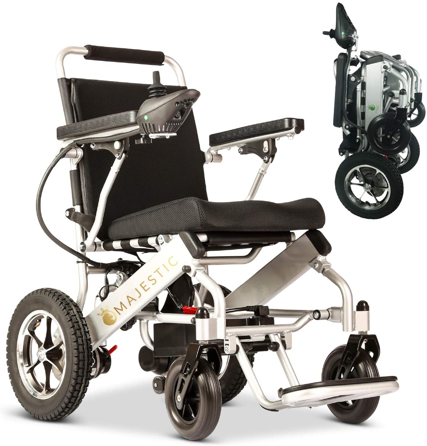 2025 Nueva Silla de Ruedas Eléctrica Plegable Ultra Ligera, Silla de Ruedas Eléctrica, Aprobada por la FDA y Permitida para Viajes Aéreos, Resistente, Motorizada, Portátil, Power (Ancho de Asiento de 17.5")