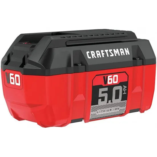 2025 Batería de Ion de Litio CRAFTSMAN V60 5.0Ah con Indicador LED, Sin Efecto Memoria, Garantía de 4 Años
