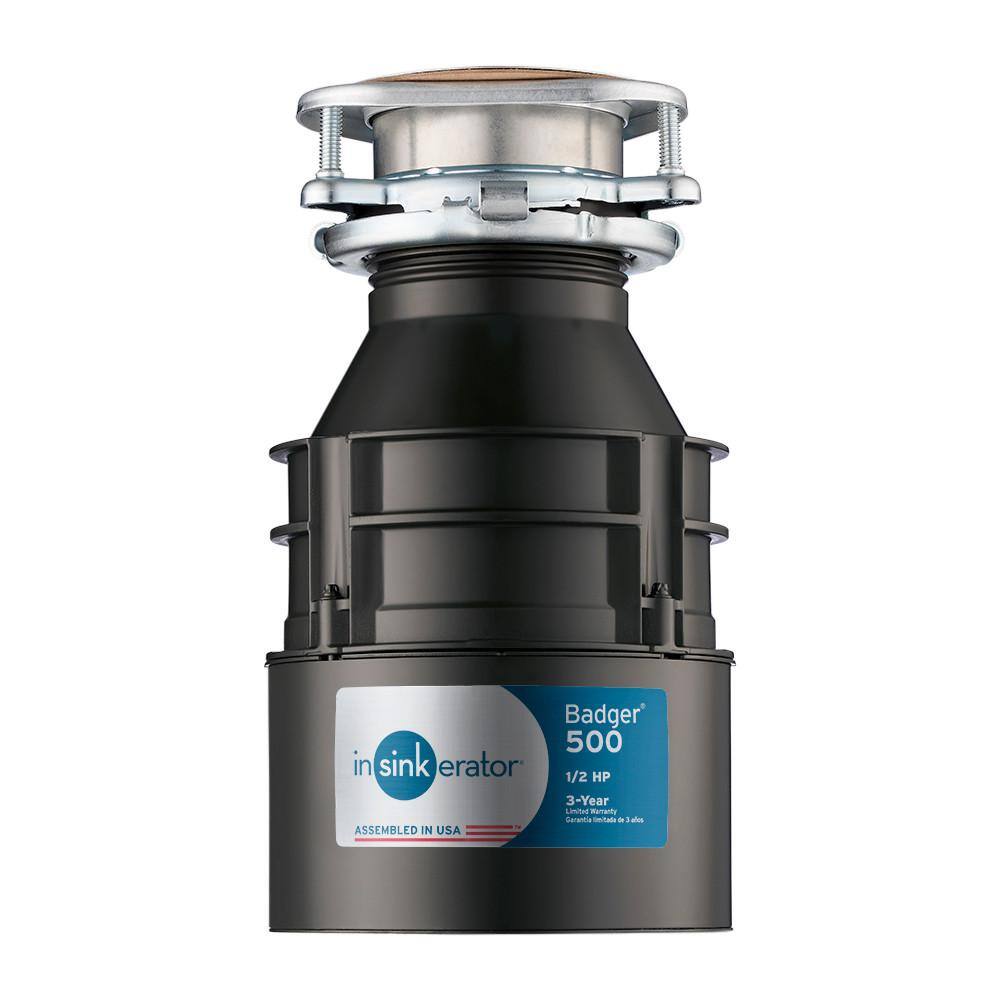 InSinkErator Badger 500 – Triturador de Desperdicios de Cocina de Alimentación Continua 1/2 HP
