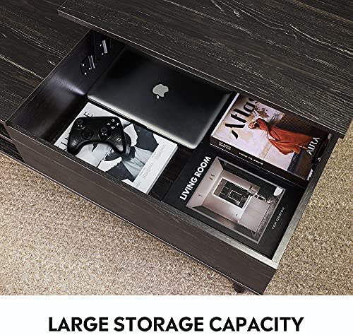 Mesa de Centro WLIVE con Tapa Elevable, Compartimento Oculto y Estante de Almacenamiento Ajustable