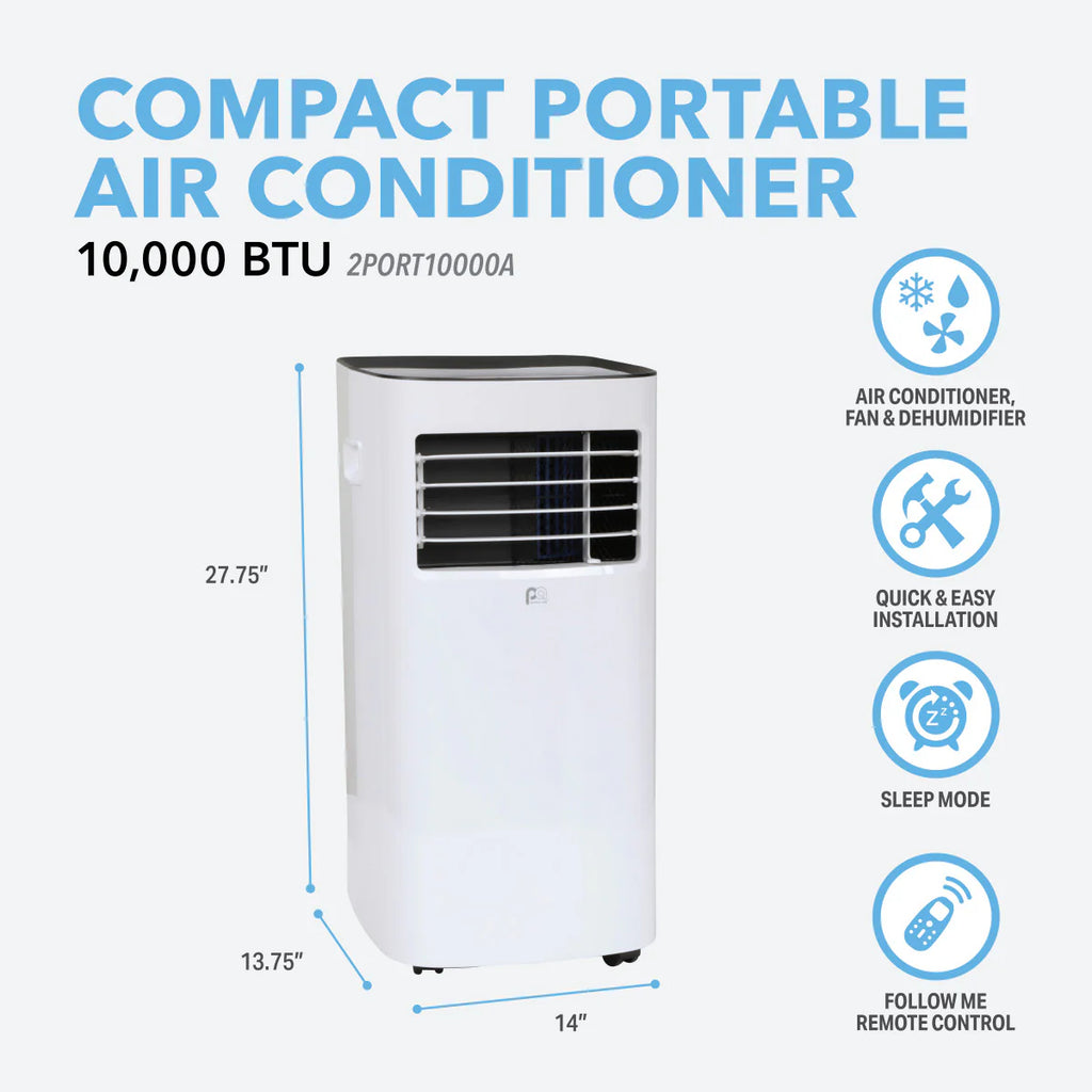 2025 Aire acondicionado portátil compacto de 10 000 BTU / 7 000 SACC con control remoto totalmente funcional