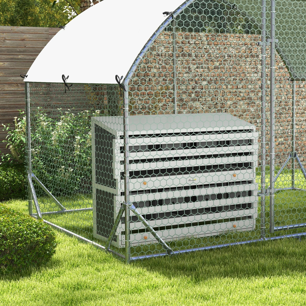 Nido para gallinas PawHut con 2 compartimentos para huevos y 8 bandejas para huevos