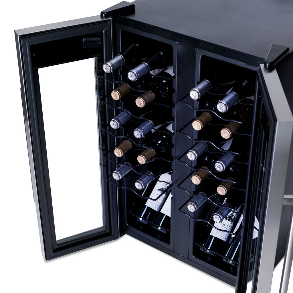 2025 Refrigerador de Vinos Independiente Newair® de Acero Inoxidable – 24 Botellas – 20" con Doble Zona