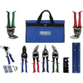 MIDWEST – Kit de Herramientas HVAC – Juego de 9 Piezas que Incluye Tijeras para Aviación con Herramientas para Trabajos en Metal y Bolsa – MWT-HVACKIT03