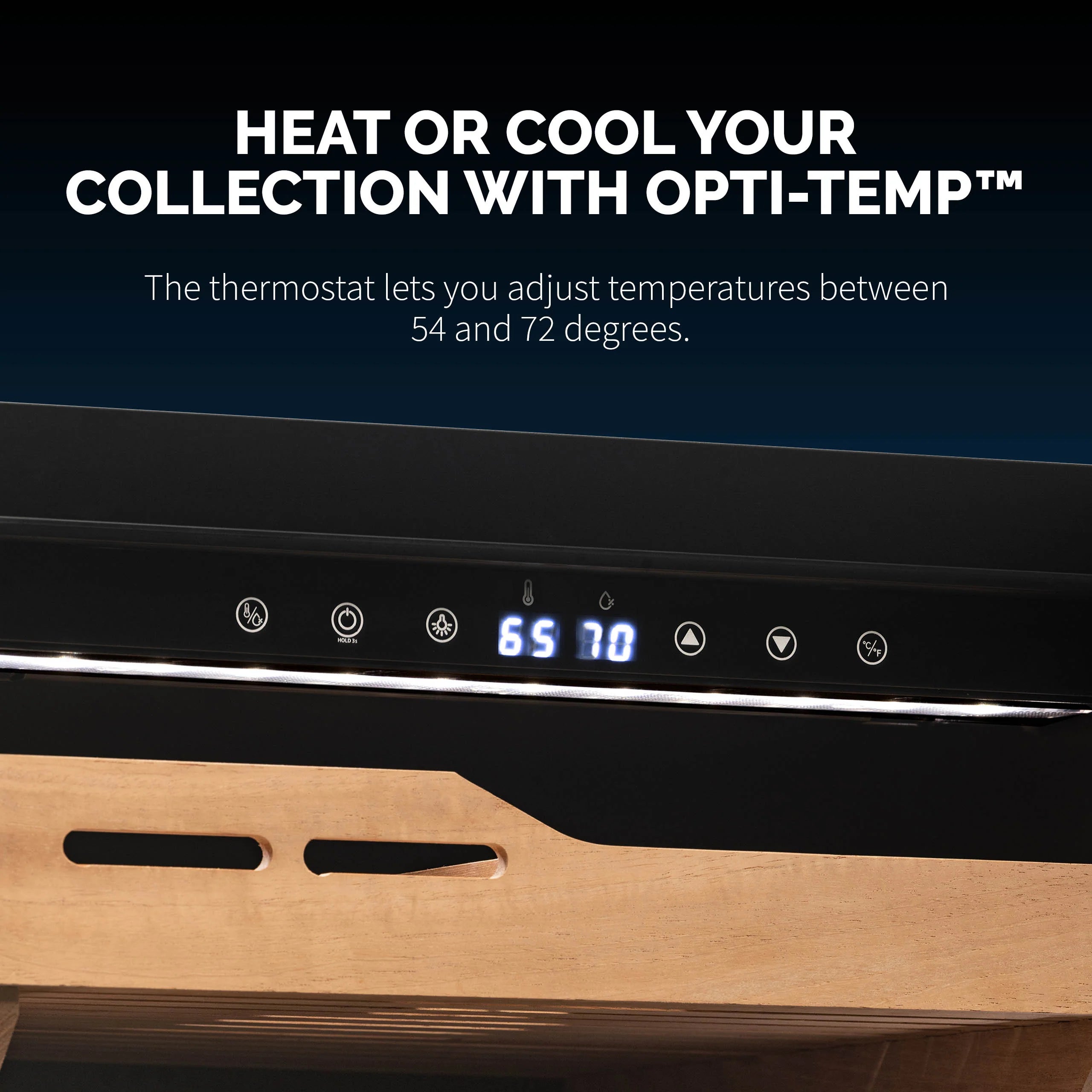 2025 Humidor eléctrico para puros Newair®, capacidad para 840 puros, empotrable