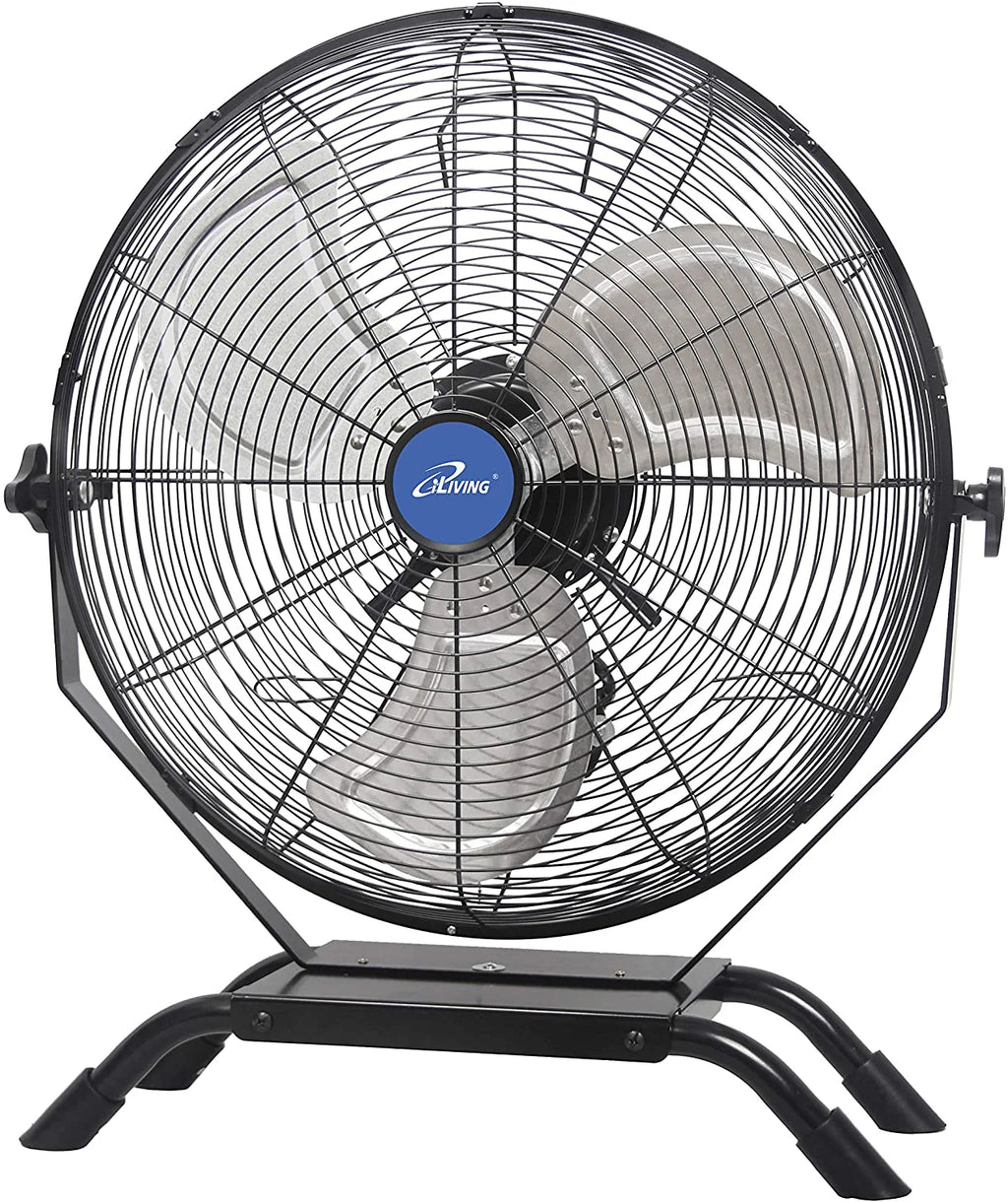 2025 ILG8E20-15 - Ventilador iLIVING de 20" para montaje en pared o de pie, velocidad variable, uso interior/exterior, calidad industrial, ideal para veranda, invernaderos, garaje, taller y muelles de carga, 4650 CFM, color negro