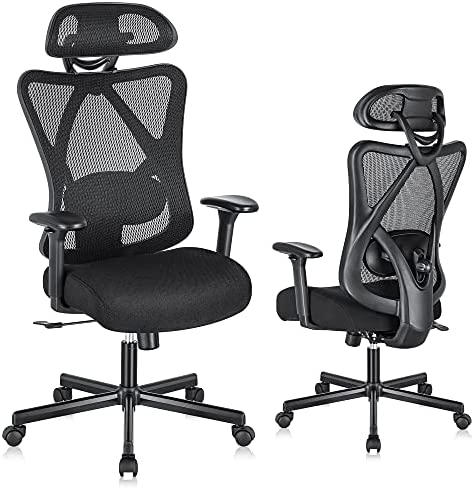 2025 Silla de Oficina Ergonómica SUNNOW, Silla de Escritorio de Malla, Silla Ejecutiva de Respaldo Alto