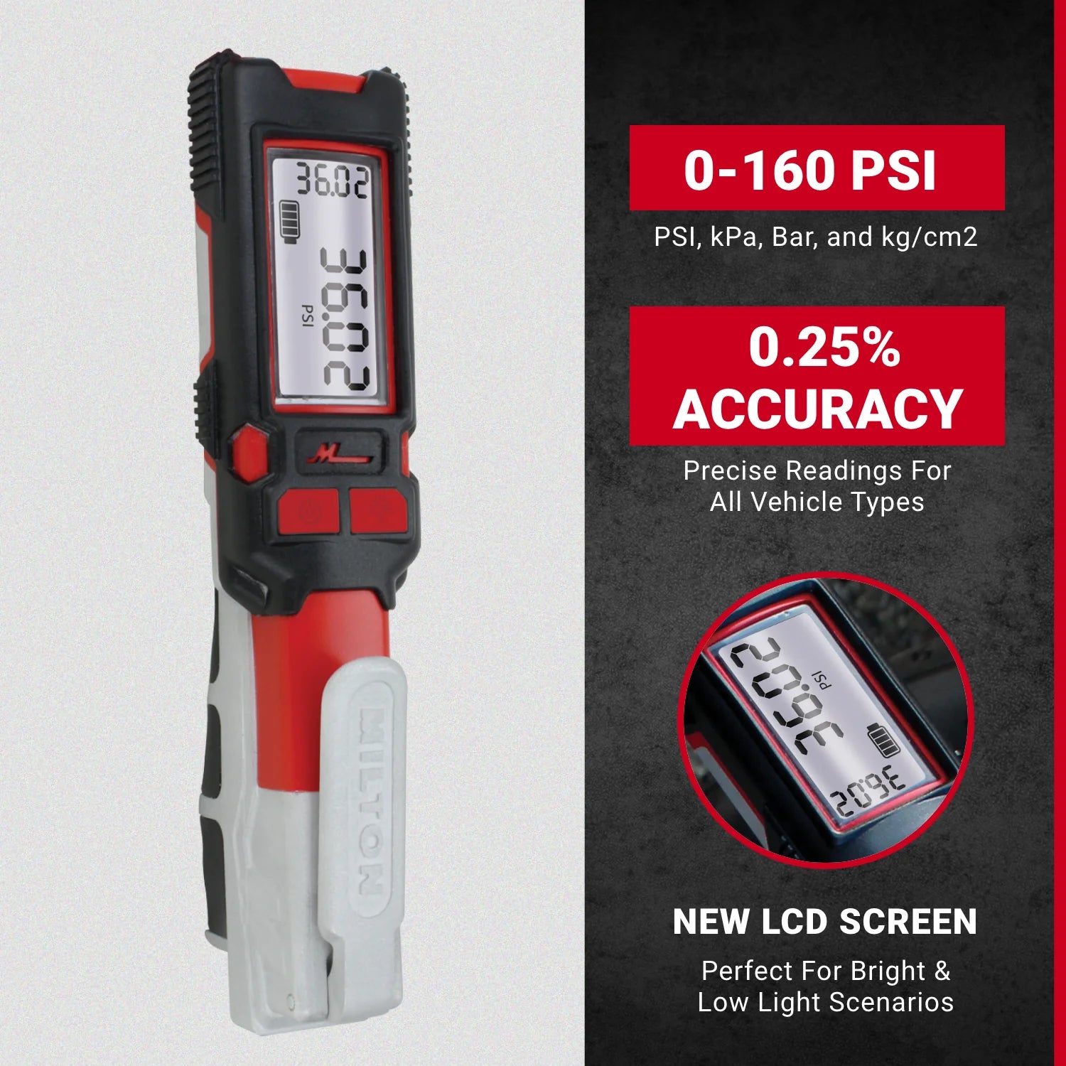 2025 Inflador Digital de Precisión NEW & IMPROVED – 0-160 PSI, Precisión Extrema ±0,25 %, Modelo S580e
