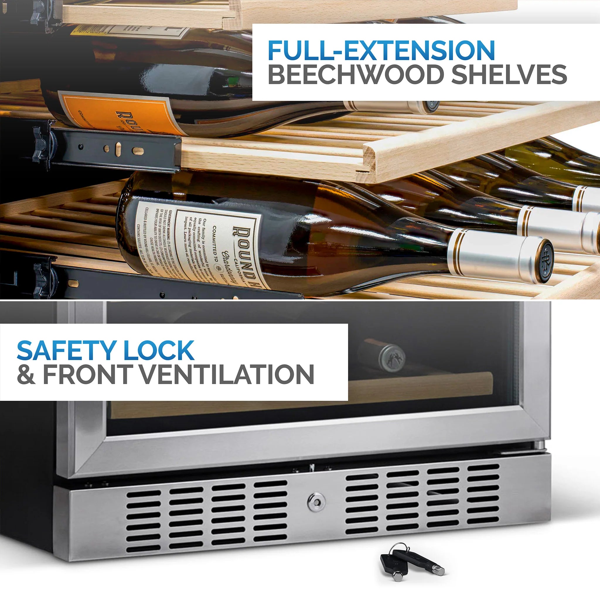2025 Newair® Refrigerador Empotrable de Doble Zona para 70 Latas y 20 Botellas - 24"