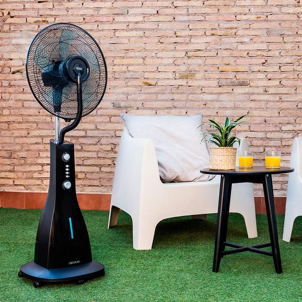 Ventilador con Nebulizador de Agua Fresca Cecotec EnergySilence 490 con Control Remoto, 90W, Diámetro 16", 5 Aspas, Depósito de 2.8L, Temporizador de 7.5h, Indicador LED y Oscilación