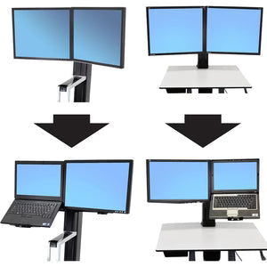 Kit de Conversión Ergotron WorkFit – De Doble Pantalla a Pantalla LCD y Portátil