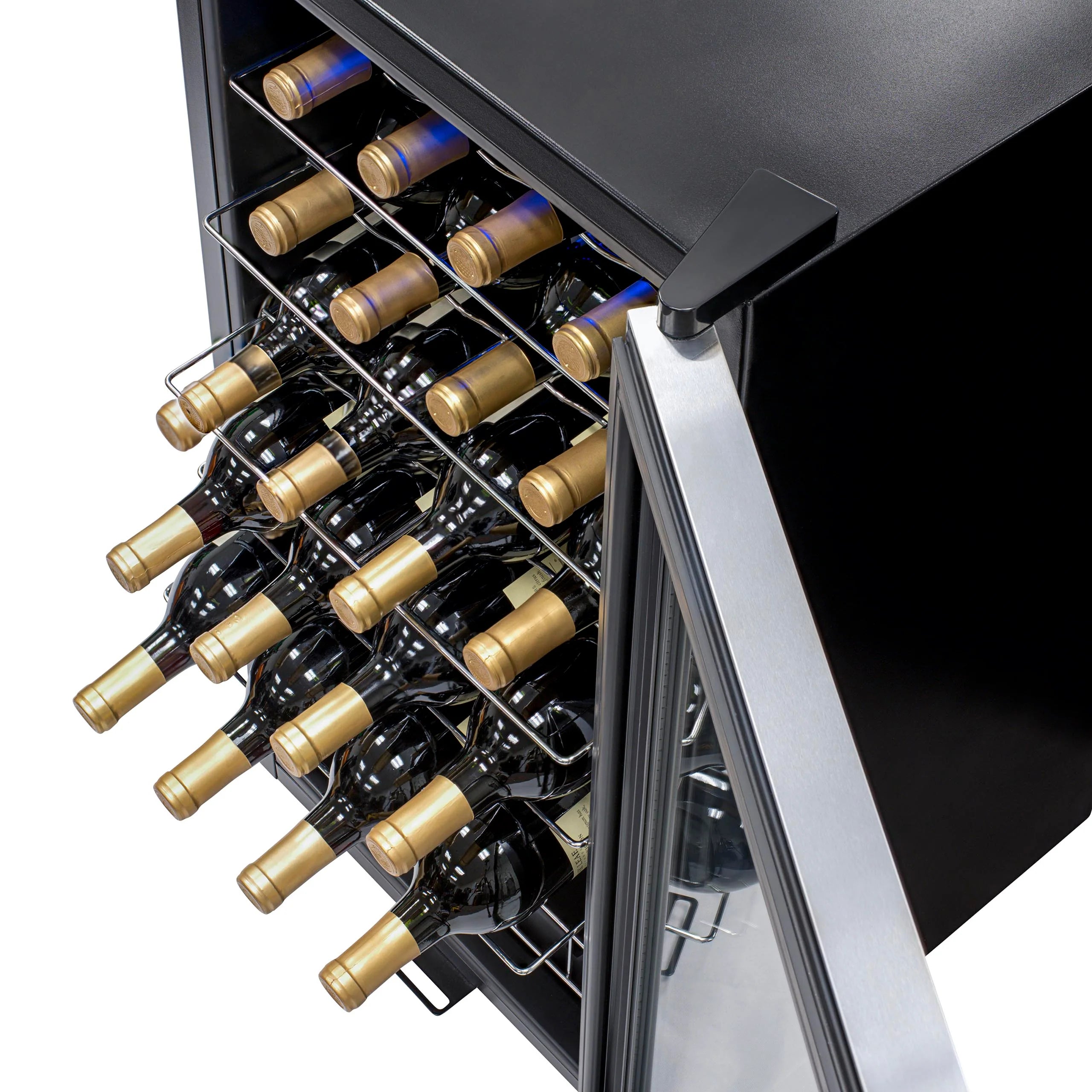 2025 Newair® Refrigerador de Vinos Independiente de Acero Inoxidable – 27 Botellas – 16,9"