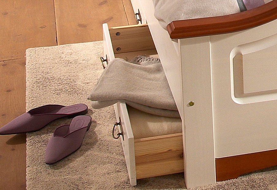 Cajón para cama de madera de pino blanco, 83 cm de ancho