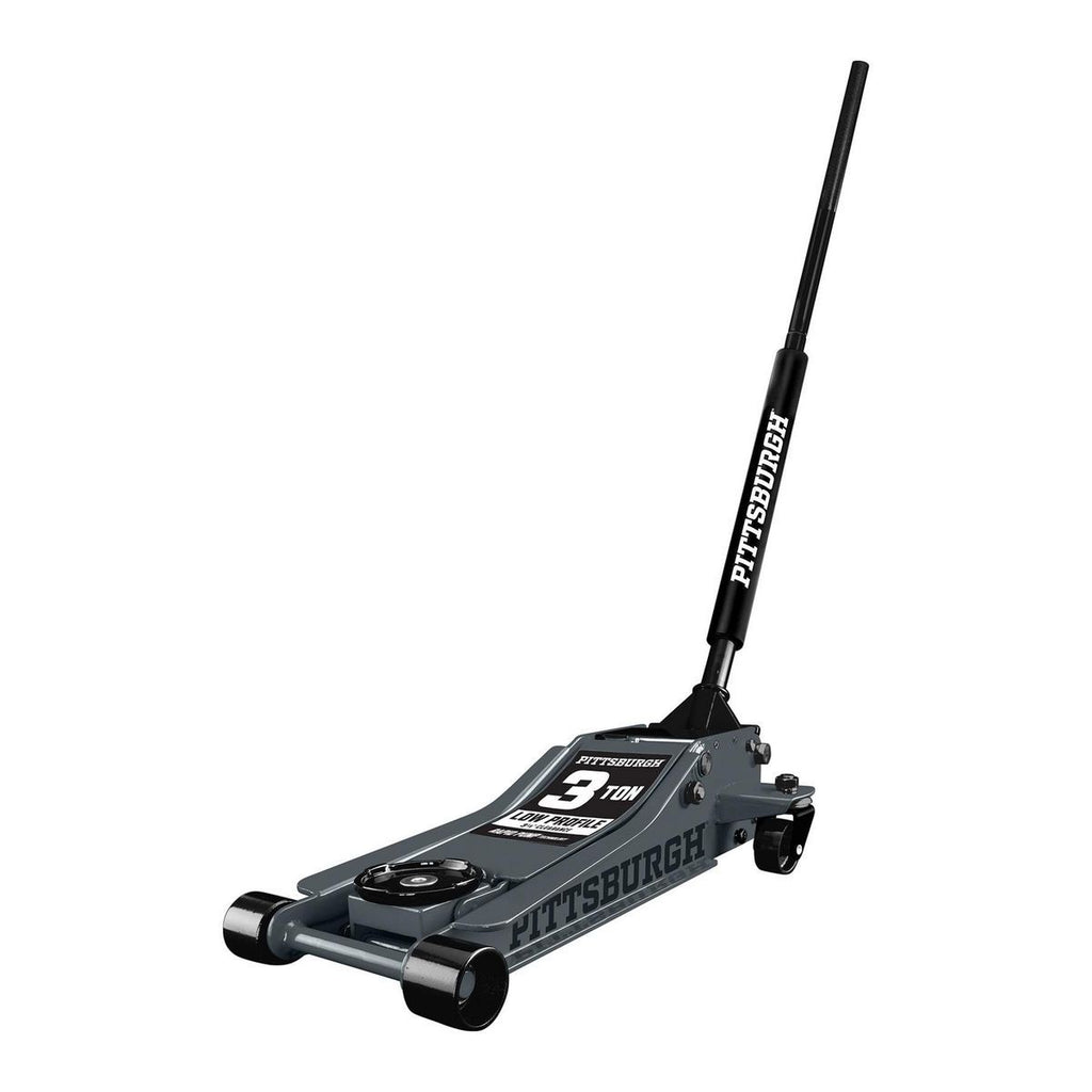 2025 PITTSBURGH Gato hidráulico de piso de perfil bajo de 3 toneladas con bomba RAPID PUMP, color gris pizarra