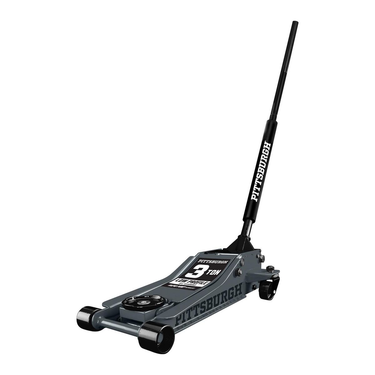 2025 PITTSBURGH Gato hidráulico de piso de perfil bajo de 3 toneladas con bomba RAPID PUMP, color gris pizarra