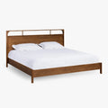 Cama Cali de Roble Tinte Nogal – Elegancia Natural y Acabados Cuidados