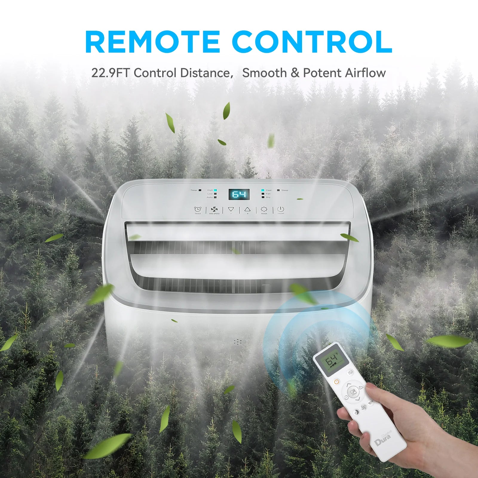 2025 Aire acondicionado portátil DuraComfort 3 en 1 – 8,000 BTU (ASHRAE) / 5,300 BTU (SACC) – Silencioso – Para habitaciones de hasta 200 pies²