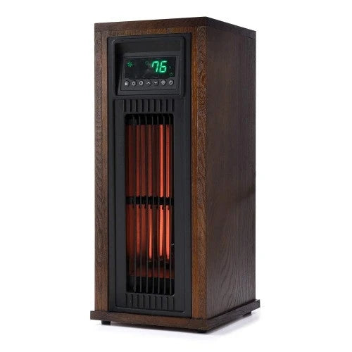Lifesmart HT1216 Calefactor de Torre Infrarrojo Eléctrico de 23 Pulgadas, 1500 Vatios para Habitaciones Grandes, con Termostato, Modo Ecológico y Control Remoto