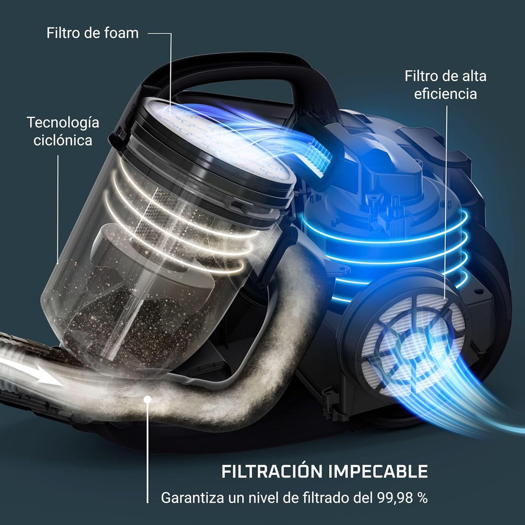 Rowenta Swift Power RO2981 Total Care – Aspiradora Sin Bolsa con Sistema Ciclónico