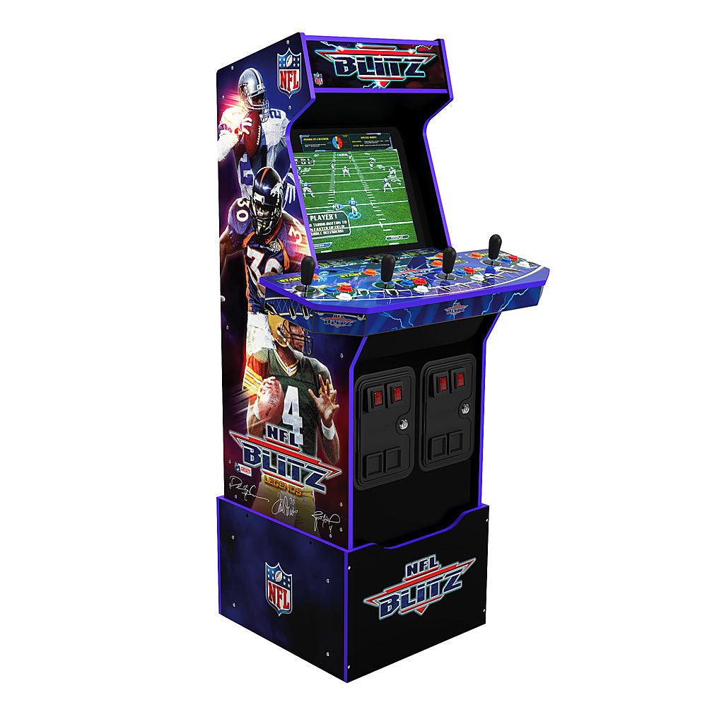 Arcade1Up – Máquina Arcade NFL Blitz con Base Elevadora y Marquesina Iluminada – Multicolor