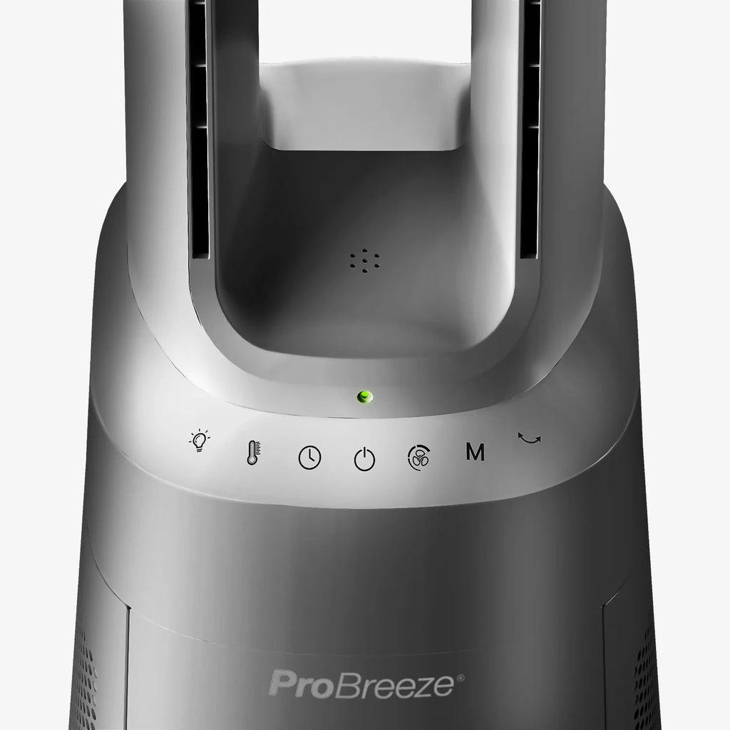 Ventilador torre sin aspas premium OmniAir 41" con purificador de aire - Plateado