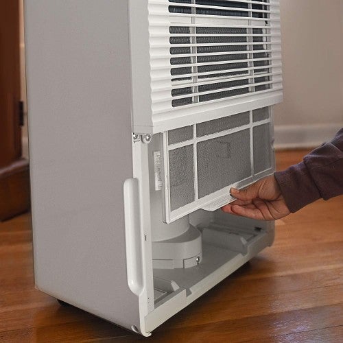 Deshumidificador Ivation de 70 pintas con certificación Energy Star y bomba (60 pintas según nuevo DOE) de gran capacidad, para espacios de hasta 4,500 pies cuadrados. Incluye humidistato programable, conector para manguera, apagado/reinicio automáti