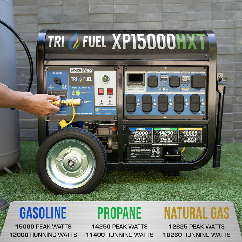 Generador Portátil Trifuel 15 000 W con Arranque Eléctrico