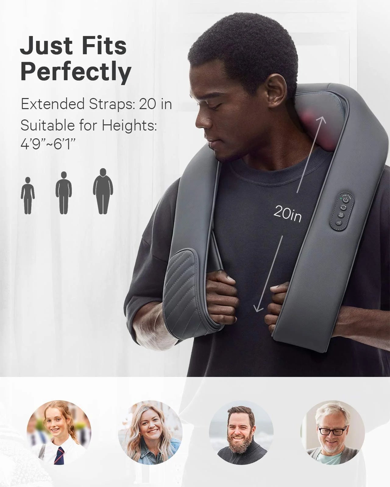 2025 Naipo oCuddle-P1 – Masajeador Inalámbrico Recargable para Cuello y Hombros, Masaje Shiatsu
