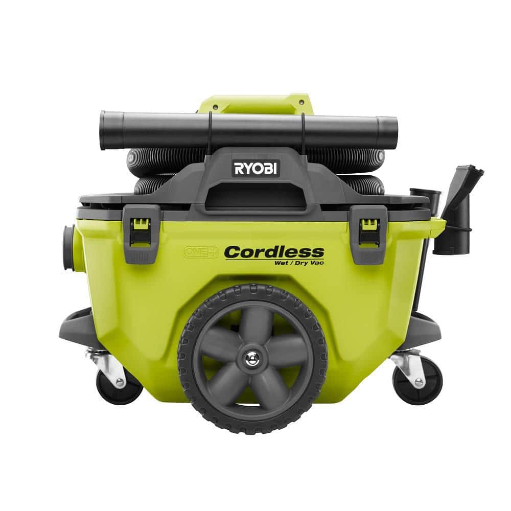 2025 Kit de Aspiradora Seca/Húmeda Inalámbrica Ryobi ONE+ 18V de 6 Galones con Batería de 4.0 Ah, Cargador y Accesorios P770KN