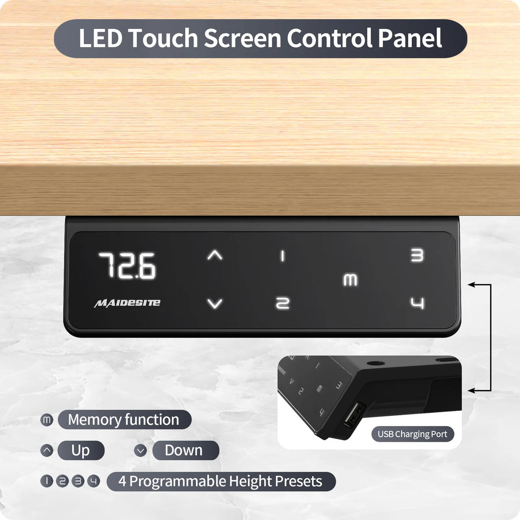 Escritorio Eléctrico Regulable en Altura Maidesite M2 de 140 x 71 cm con Kit de Accesorios para Oficina en Casa