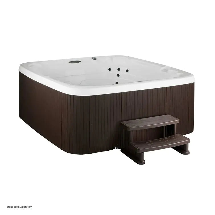 Lifesmart Spas - Spa cuadrado Plug and Play 110 Voltios, 7 personas, 22 chorros con ozonizador – Color Espresso
