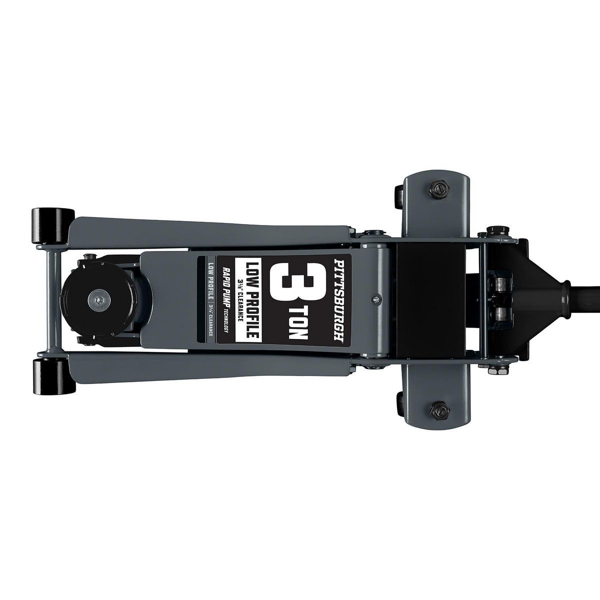 2025 PITTSBURGH Gato hidráulico de piso de perfil bajo de 3 toneladas con bomba RAPID PUMP, color gris pizarra