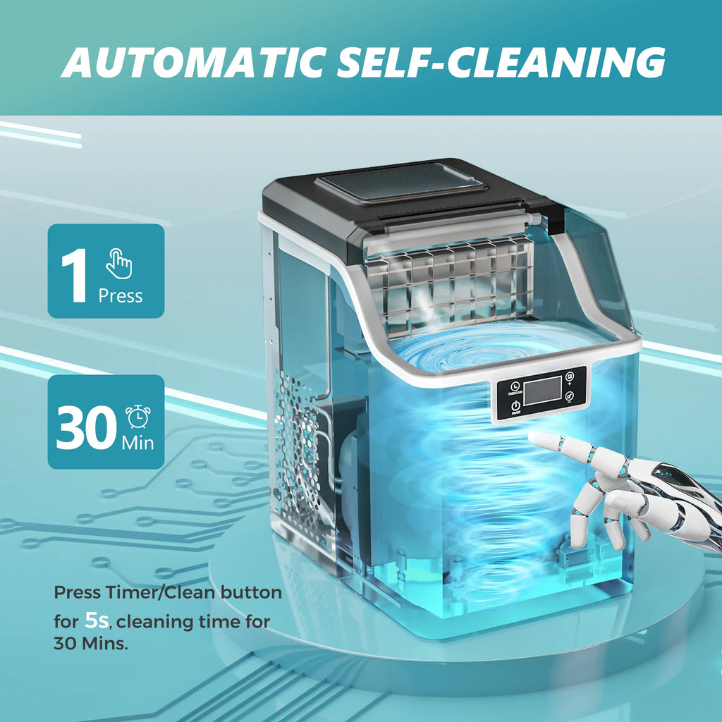 2025 Máquina de hielo compacta EUHOMY 14" Cube – Grosor de hielo ajustable con depósito de agua