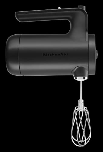 2025 Batidora de Mano Inalámbrica KitchenAid de 7 Velocidades – Modelo KHMB732, Negro Mate